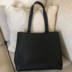 Dagne Dover Large Black (Onyx) Allyn Leather Tote